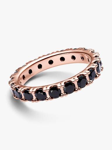 Anillo Eternity Fila Brillante Negra