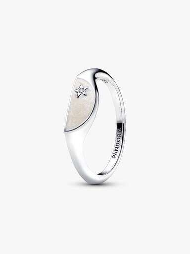 Anillo Mitad Sello Esmaltado
