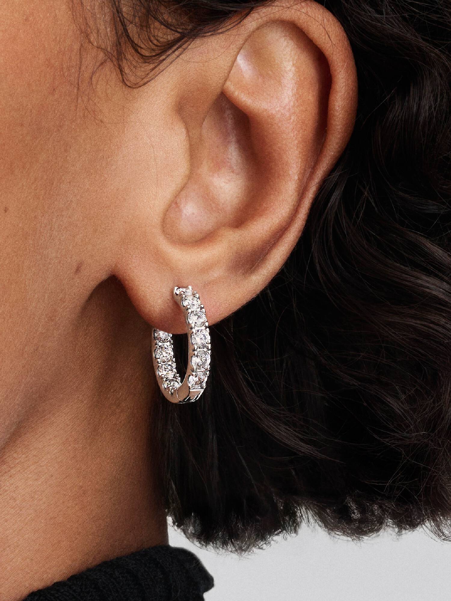 Pendientes de Aro Eternidad Fila Brillante