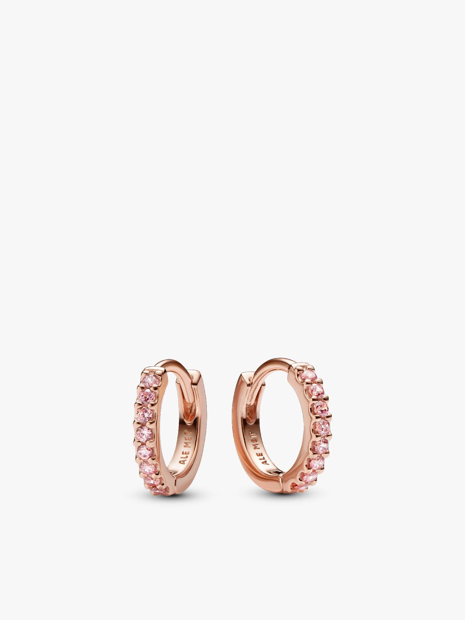 Pendientes de Aro Abrazo Rosa Brillantes