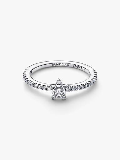 Anillo Estrella Brillante en Pavé