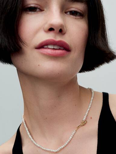 Collar Perlas Cultivadas de Agua Dulce Tratadas con Cierre de Barra T
