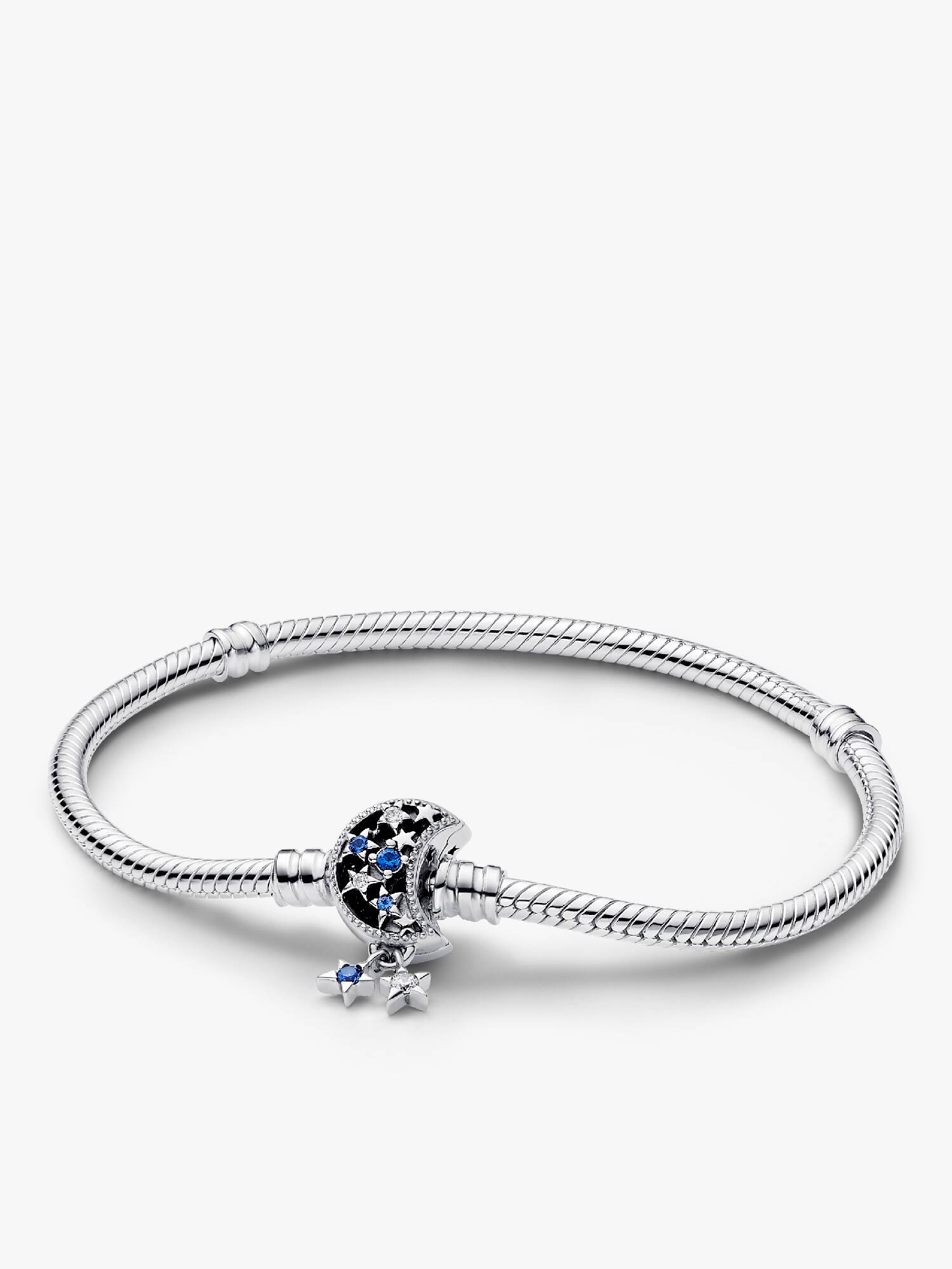 Pulsera de Cadena de Serpiente con Cierre Luna Brillante