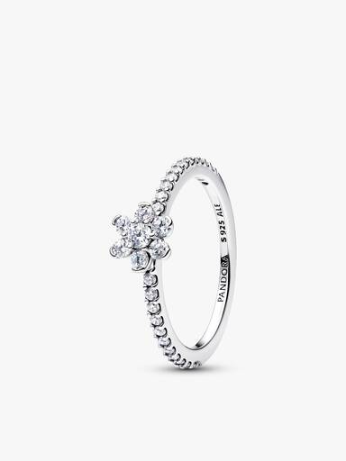Conjunto de Regalo Anillos Flor Brillante Rosa y Transparente