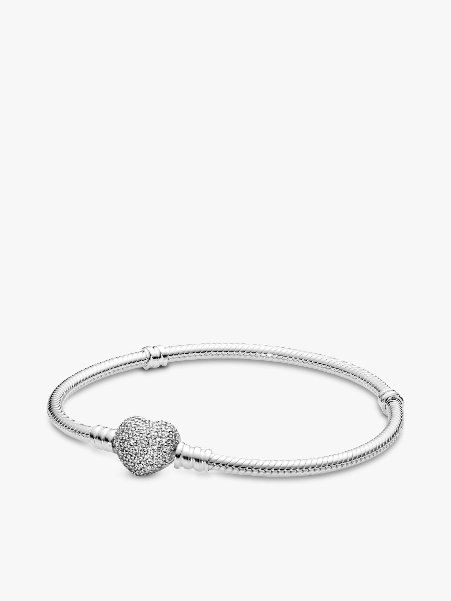 Pulsera Diseño Cadena de Serpiente y Corazón Brillante