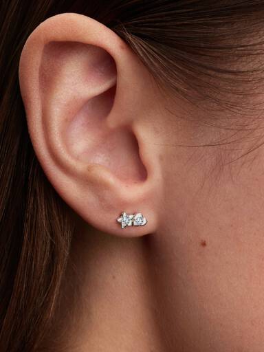 Talisman sterling silver stud earrings with 0.20 ct TW G-I VS+ round brilliant very good cut lab-grown diamonds