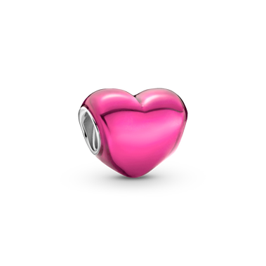 Charm Corazón Metálico Rosa