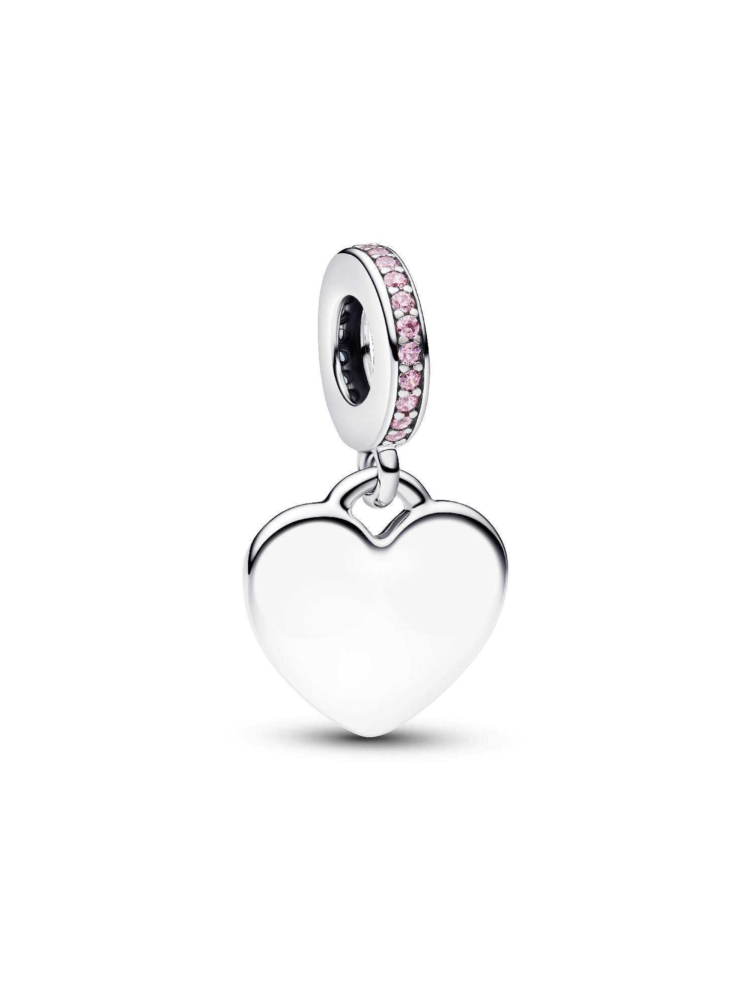 Charm Colgante Corazón Grabable Rosa