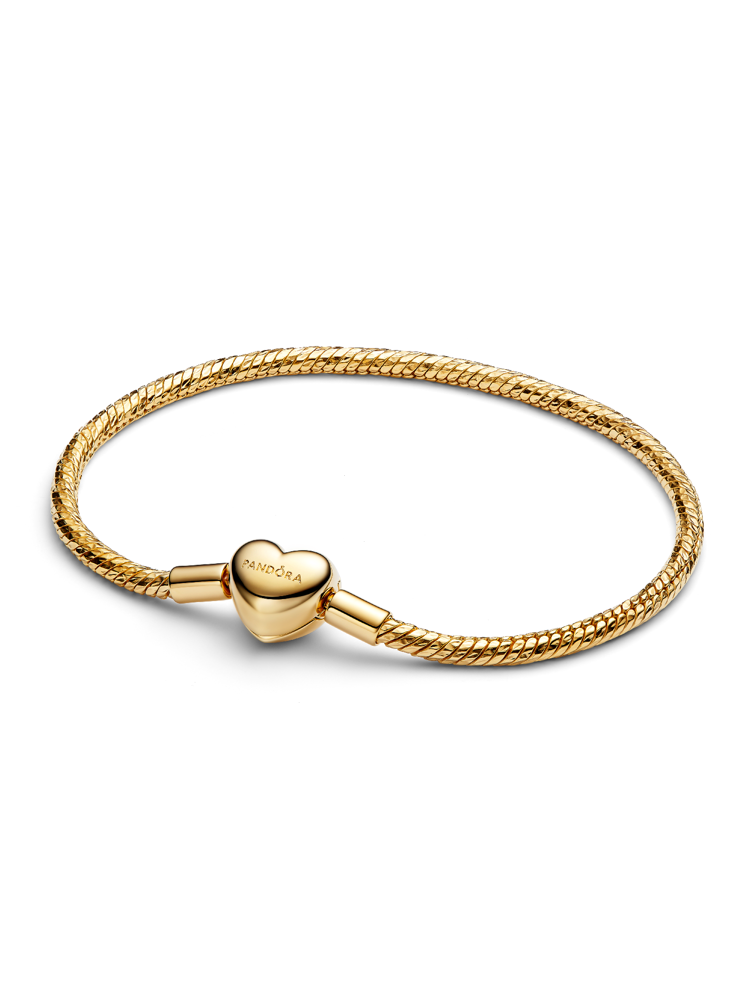 Pulsera de Cadena de Serpiente con Cierre Corazón Facetado Grabable