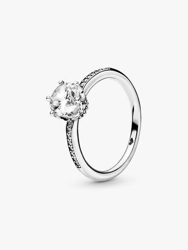 Anillo Solitario Corona Brillante Transparente