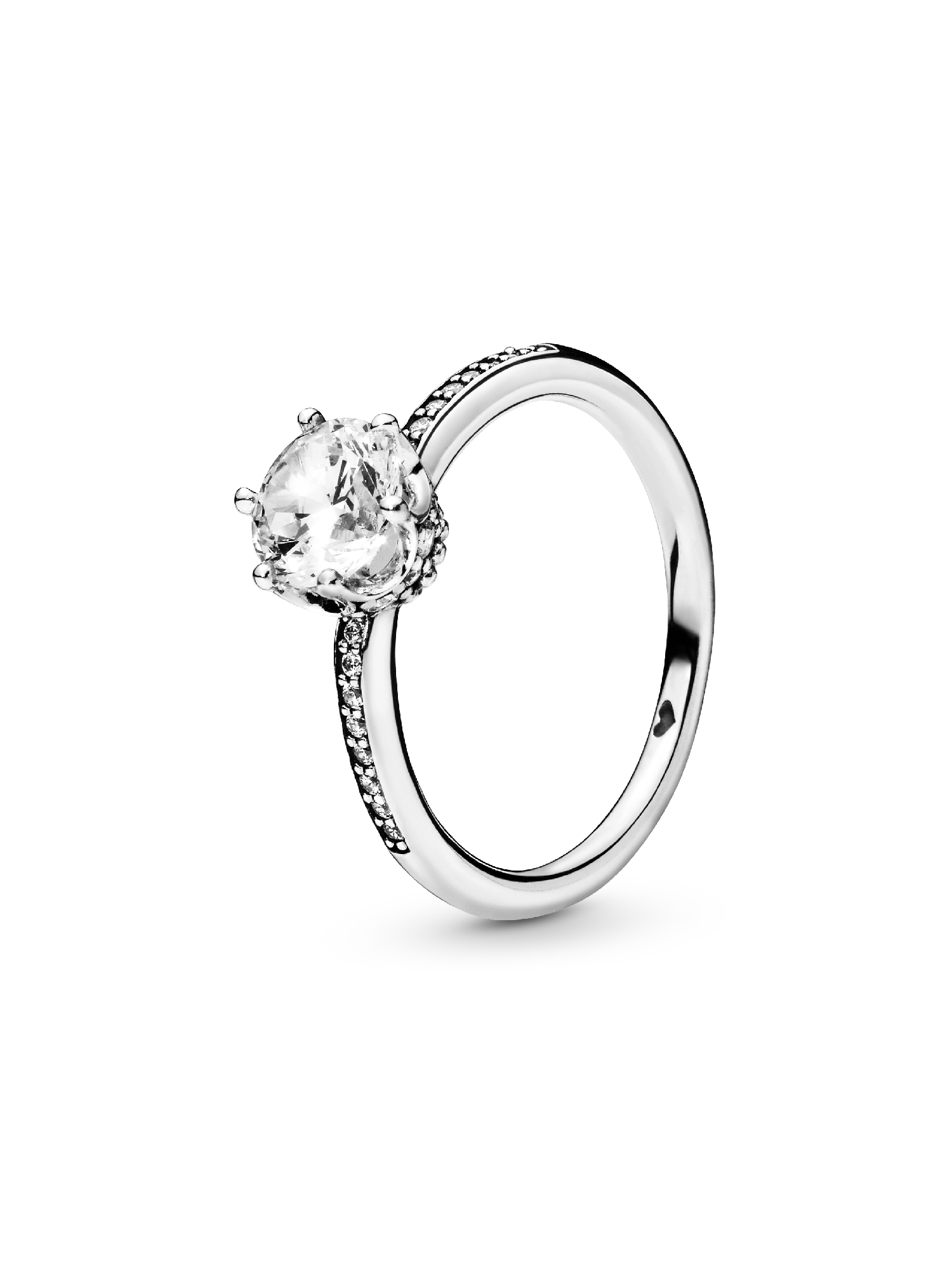 Anillo Solitario Corona Brillante Transparente