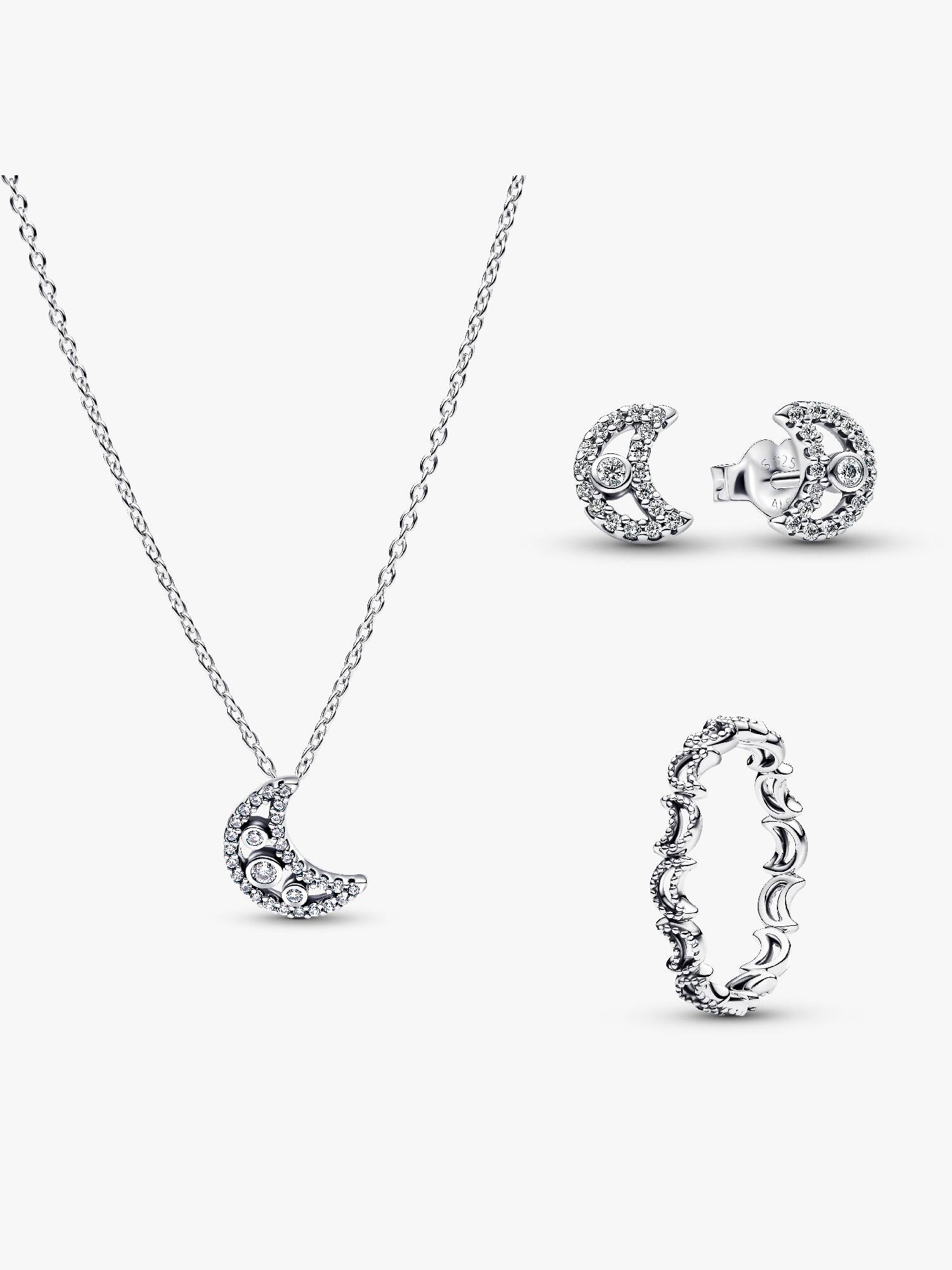 Conjunto de Regalo Collar, Pendientes y Anillo Luna