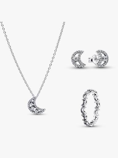 Conjunto de Regalo Collar, Pendientes y Anillo Luna