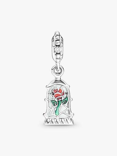 Charm Colgante Rosa Encantada de La Bella y la Bestia de Disney