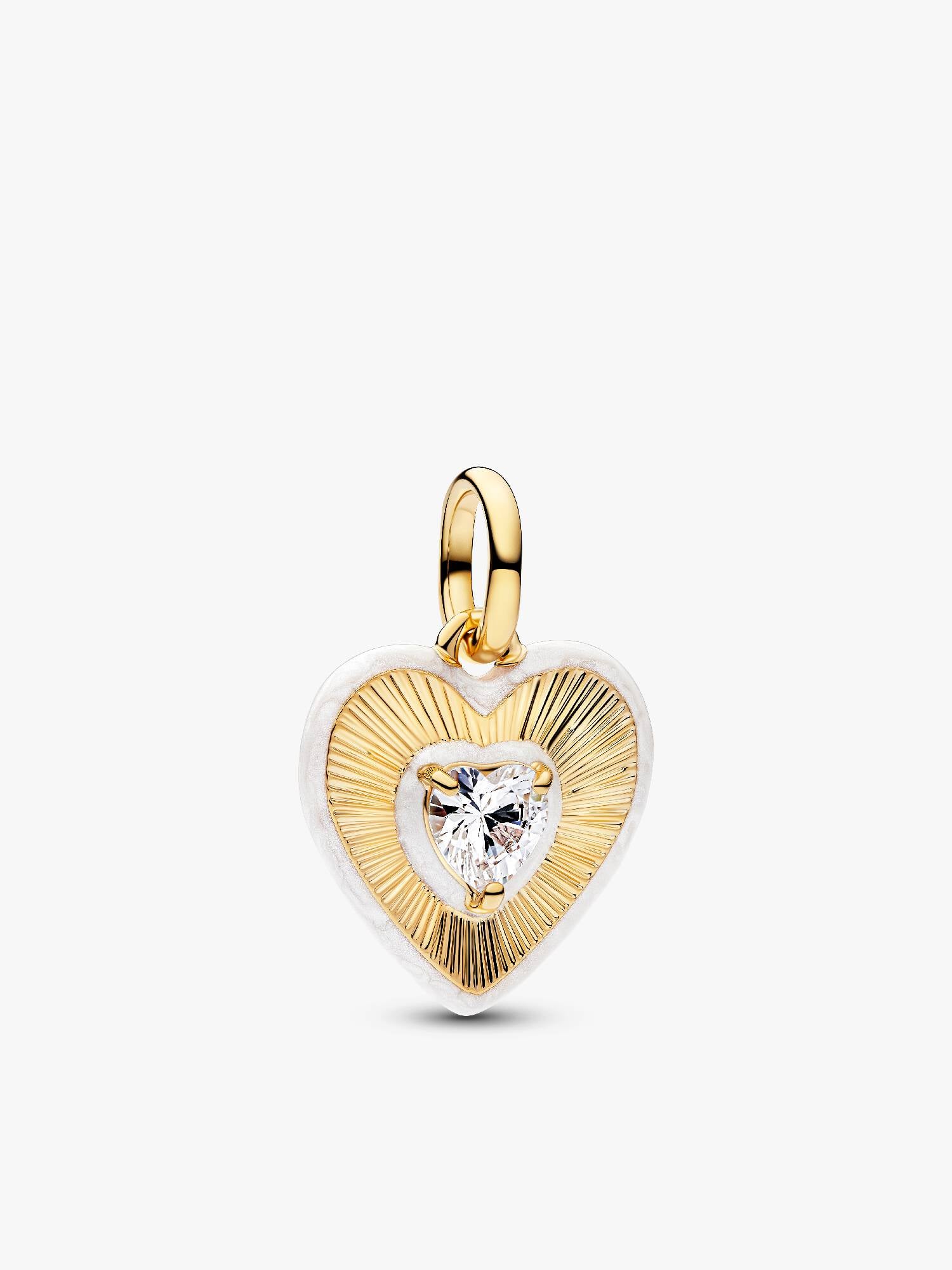 Charm Medallón Corazón Radiante Blanco