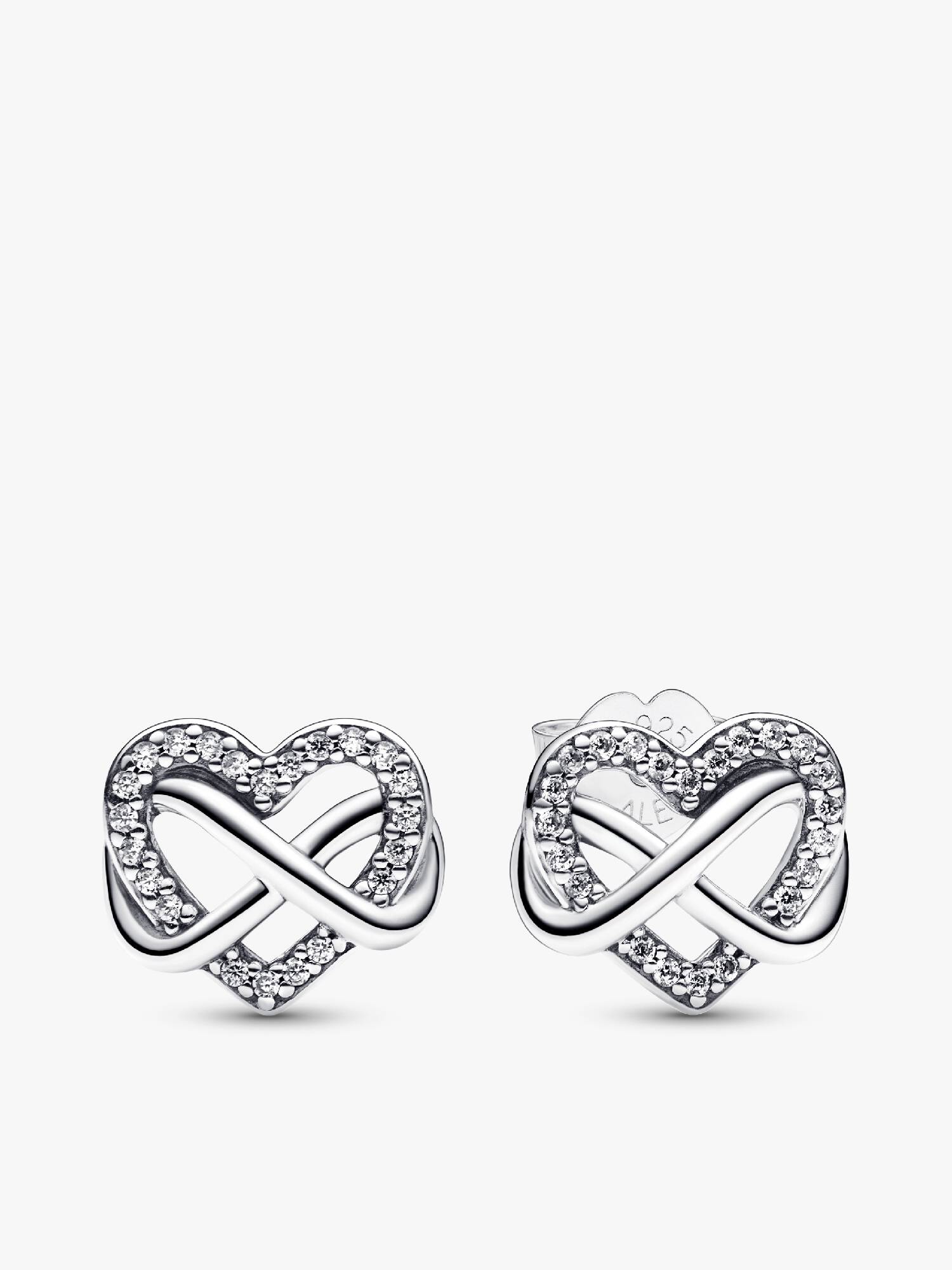 Pendientes de Botón Corazón Infinito Brillante