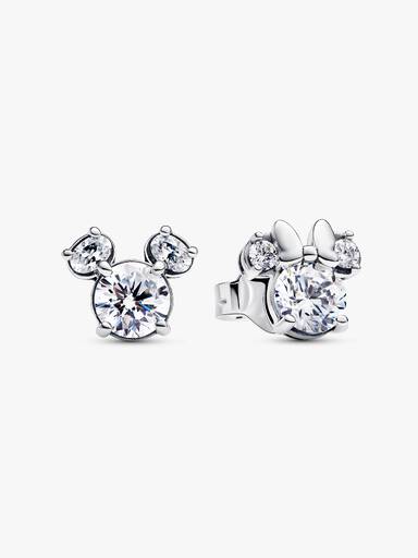 Pendientes de Botón Mickey y Minnie Mouse Brillantes de Disney