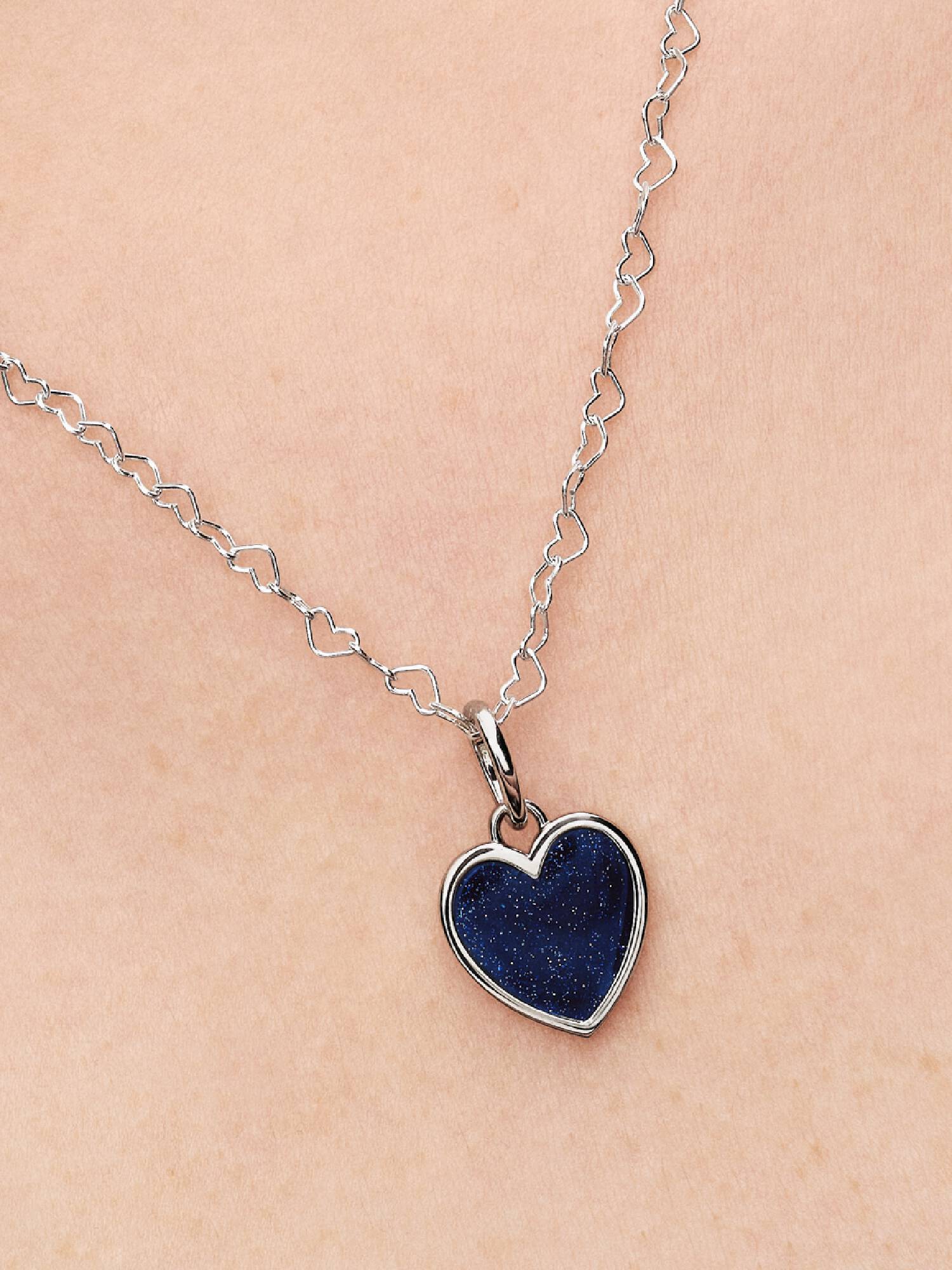 Charm Colgante Grabable Corazón Azul
