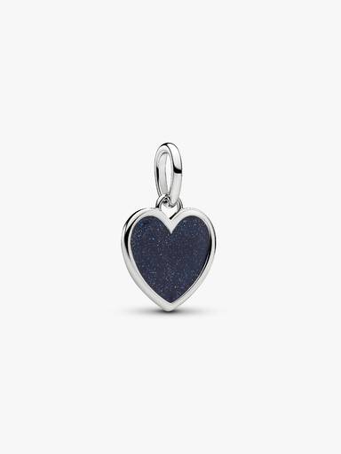 Charm Colgante Grabable Corazón Azul