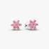 Pendientes de Botón Flor Rosa Brillante Pendientes de Botón Flor Rosa Brillante