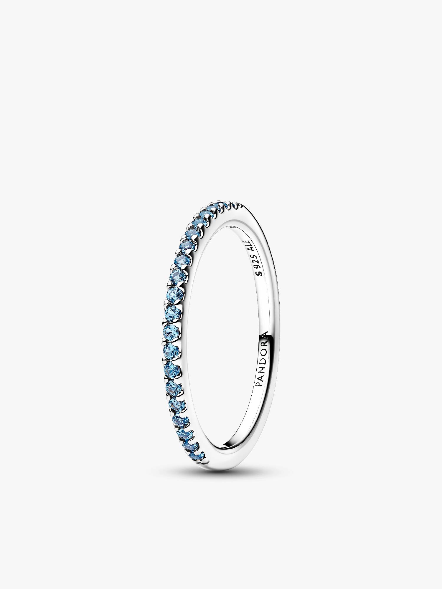 Anillo Banda Brillante Aguamarina