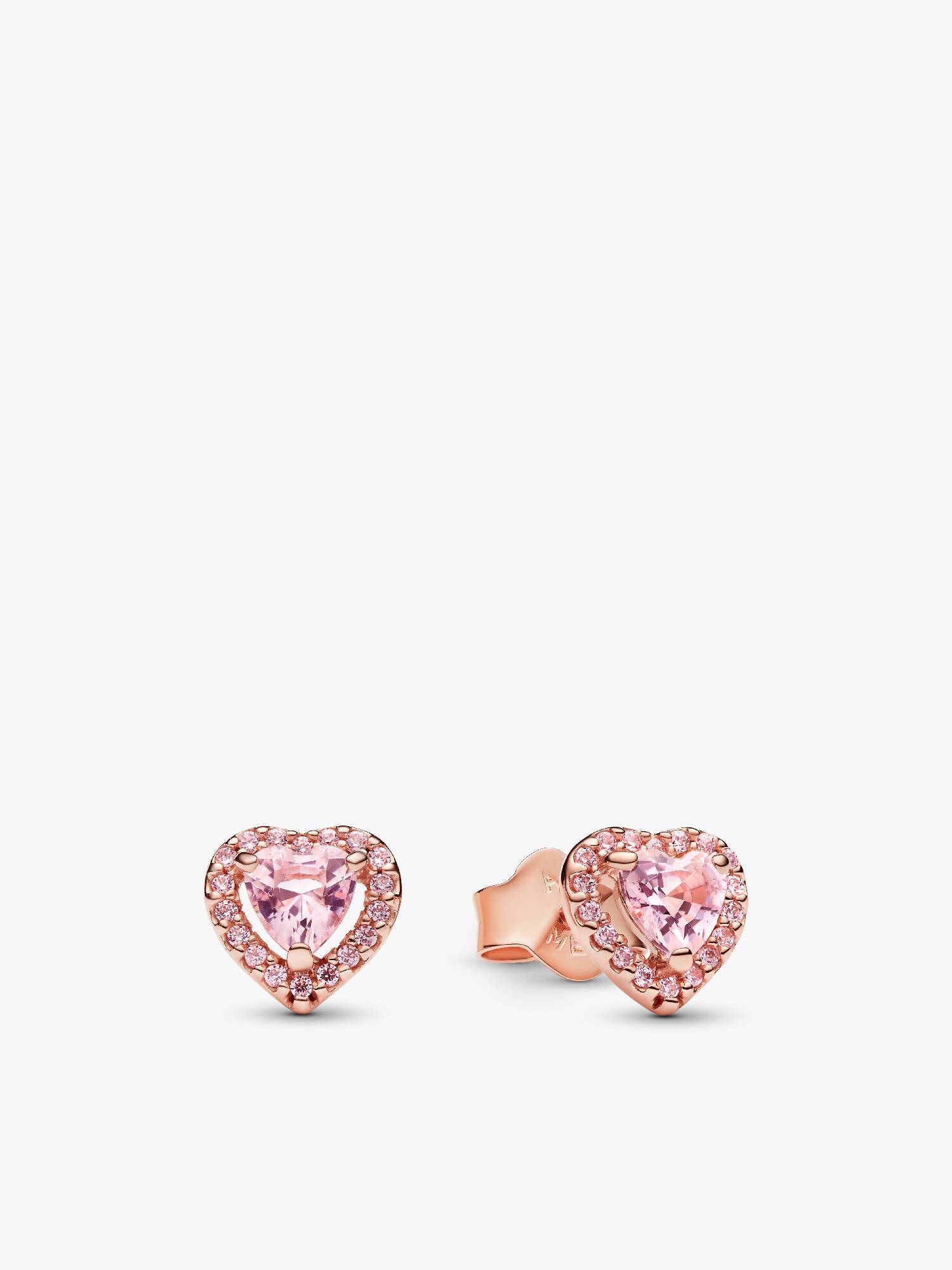 Pendientes de Botón Corazón Elevado Rosa
