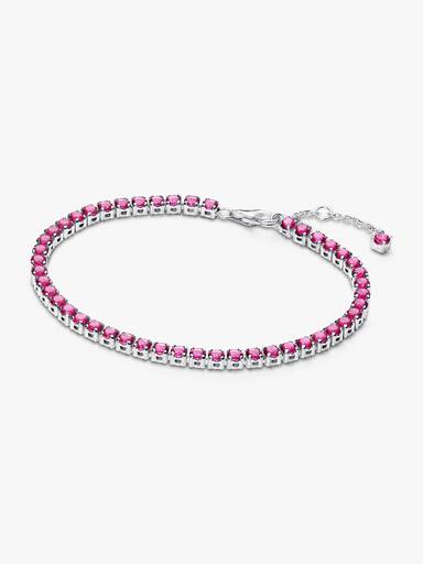 Pulsera de Tenis Rosa Brillante