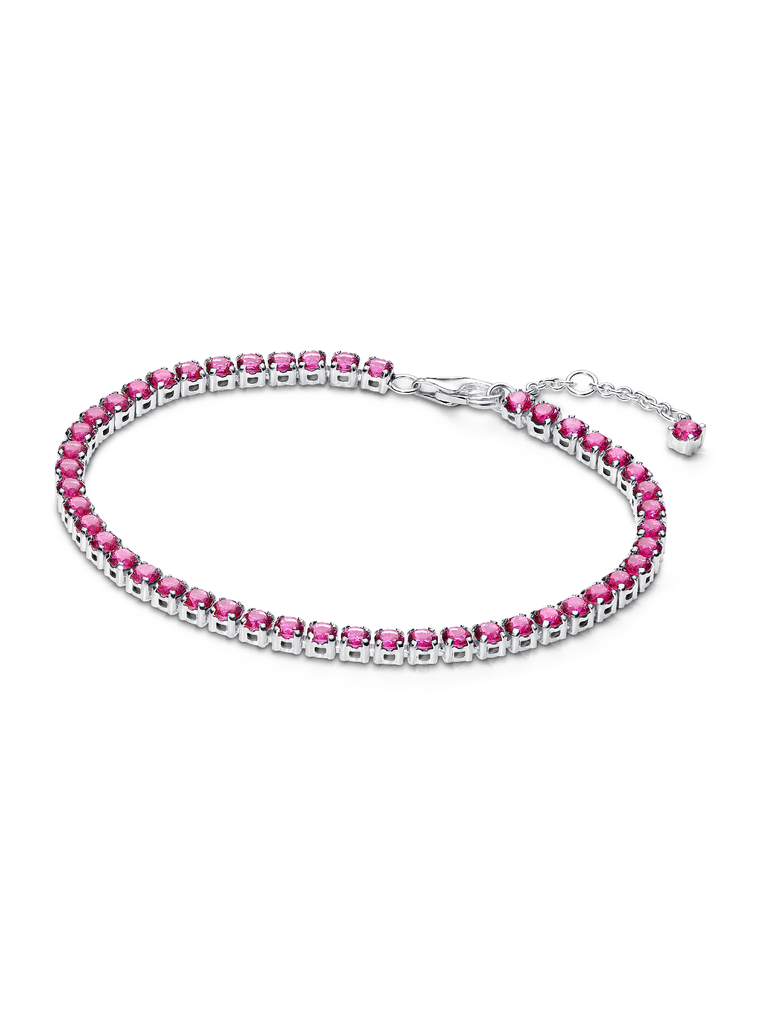 Pulsera de Tenis Rosa Brillante