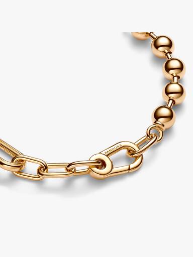 Pulsera de Cadena de Eslabones y Esferas Metálicas