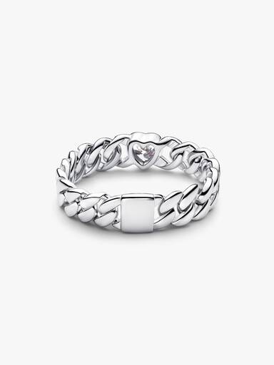 Anillo Cadena Cubana Corazón