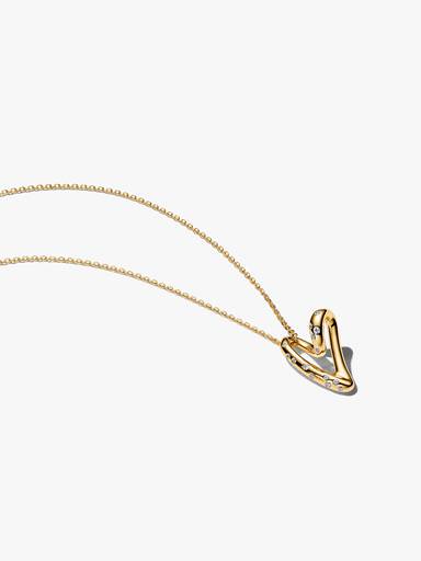 Collar Corazón Forma Orgánica con Gemas Engastadas