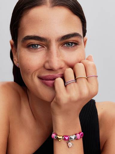 Anillo Banda Brillante Rosa