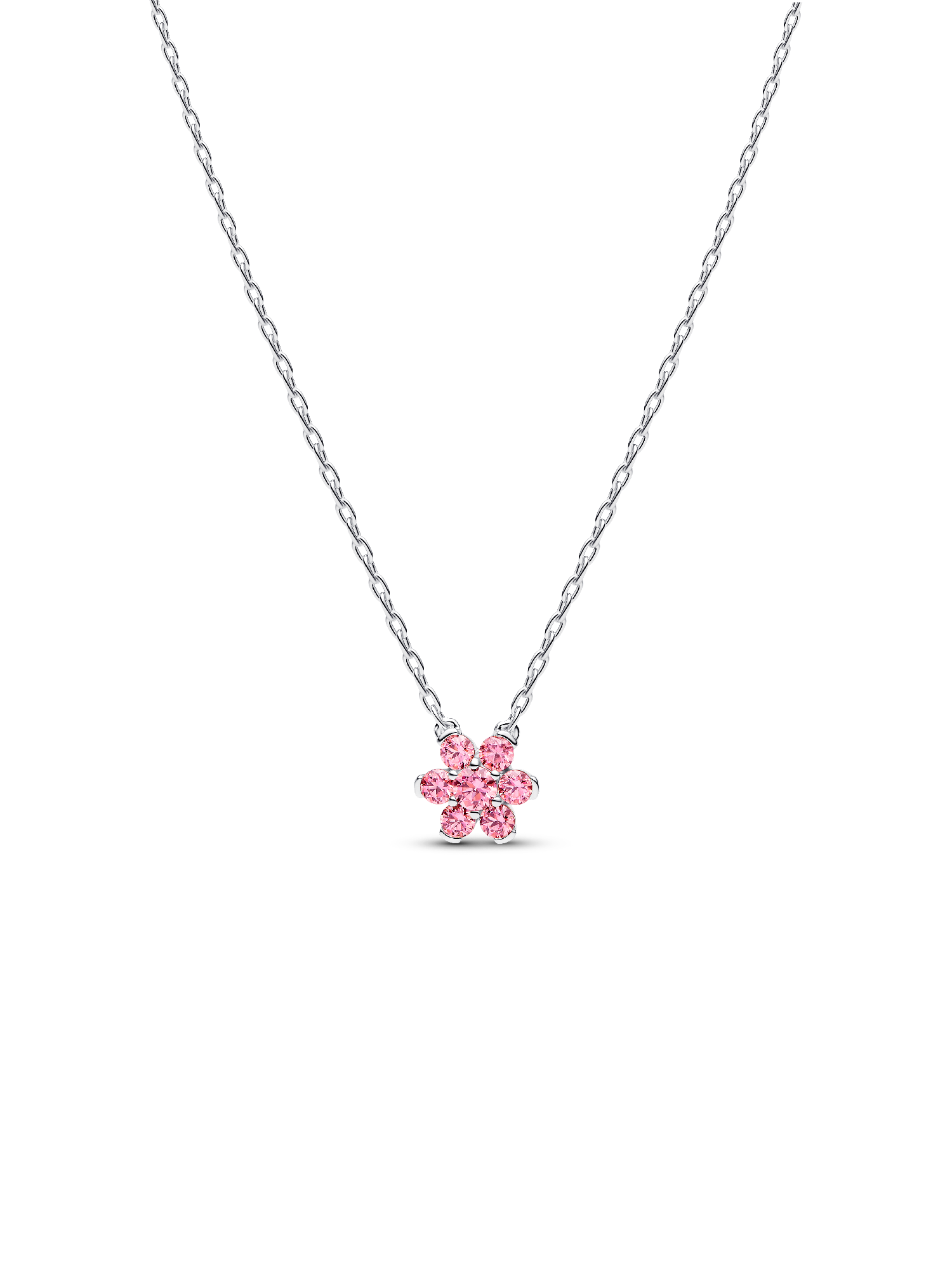 Collar con Colgante Flor Rosa Brillante
