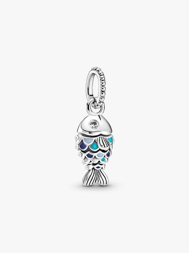 Charm Colgante Pez Escamas Azules