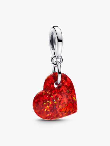 Charm Colgante Corazón Rojo Opalescente