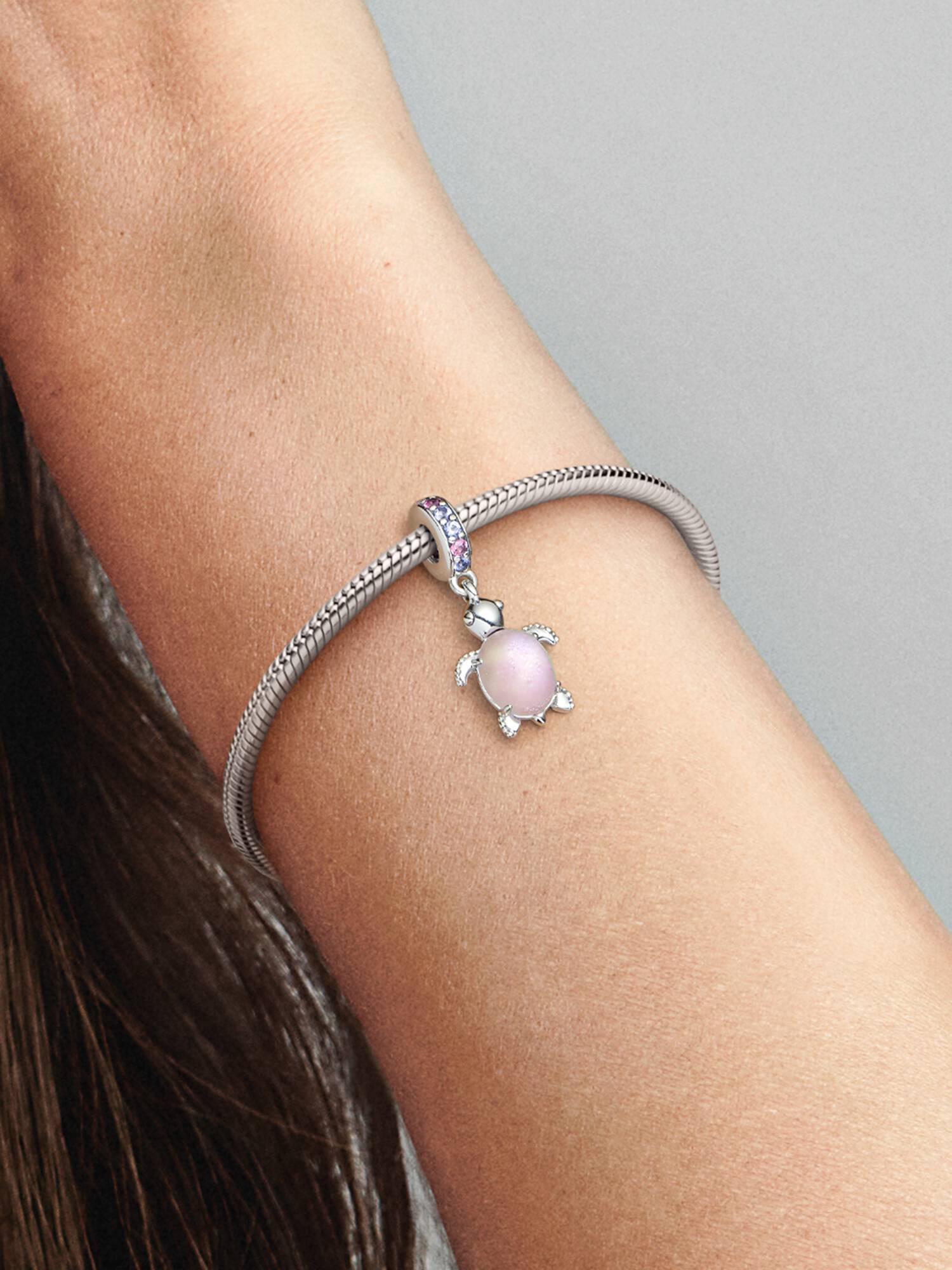 Charm Colgante Tortuga Marina de Cristal de Murano Rosa
