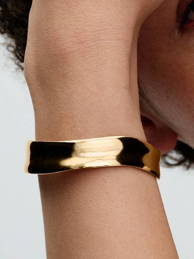 Pulsera Rígida Ancha Abierta Forma Orgánica
