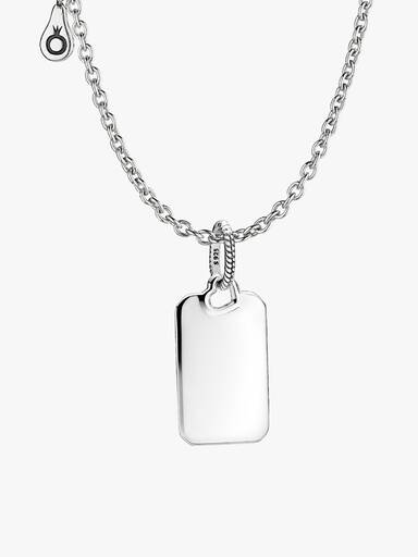 Conjunto de Regalo Collar Colgante Etiqueta Rectangular Grabable