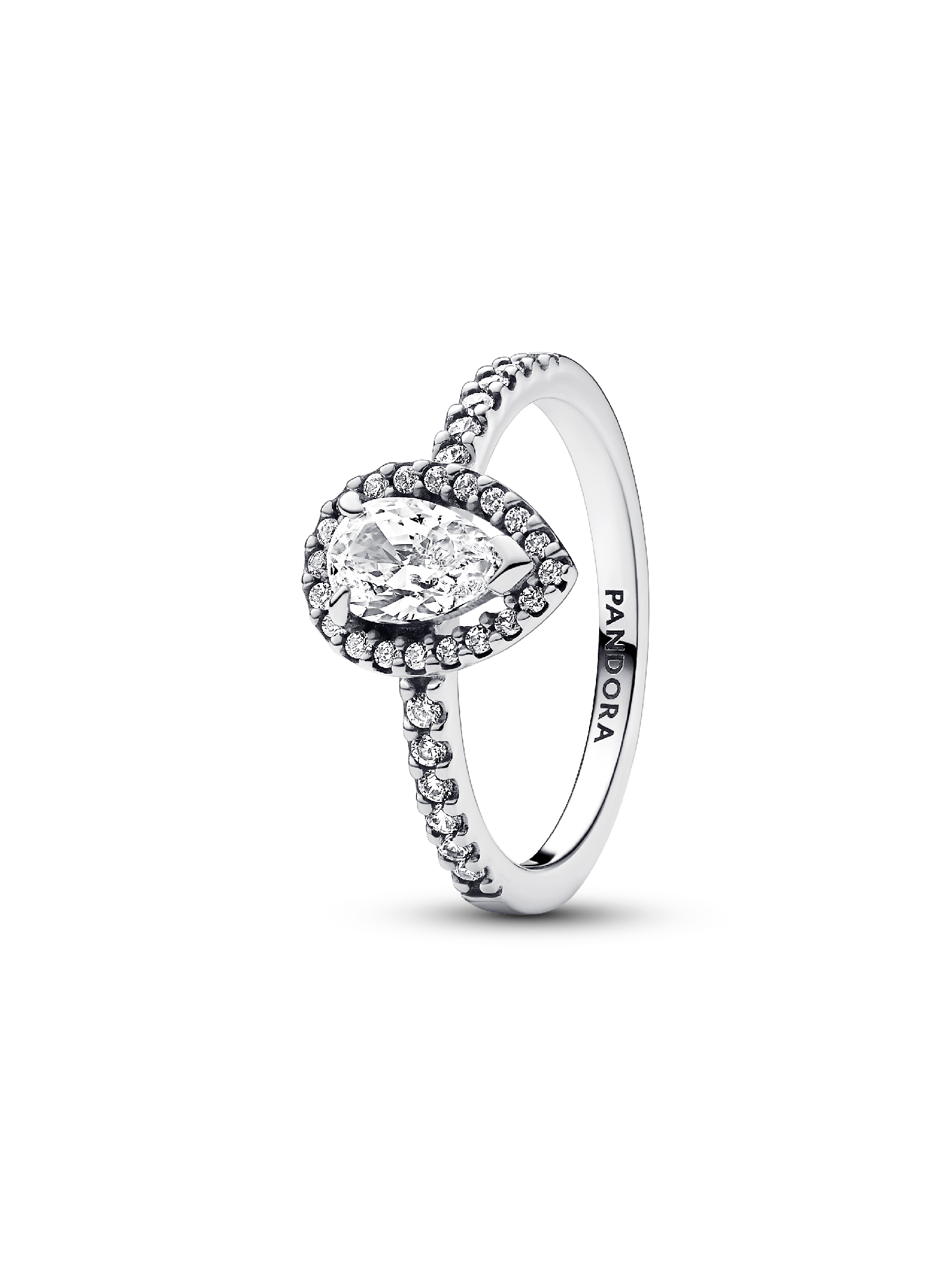 Anillo Halo Brillante Corte Pera