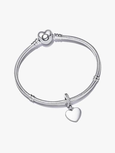 Conjunto de Regalo Pulsera Moments con Charm Colgante Corazón Grabable