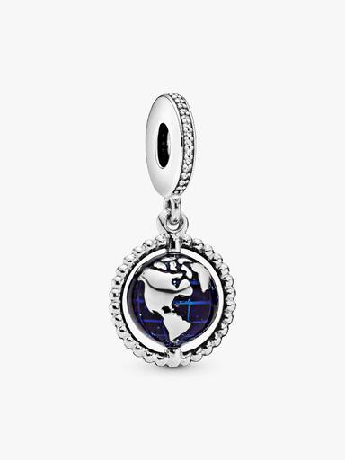 Charm colgante en plata de ley Globo Giratorio