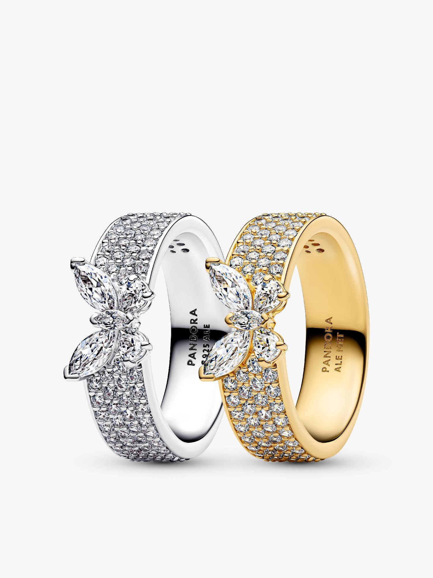 Conjunto de Anillos cóctel mariposa brillante