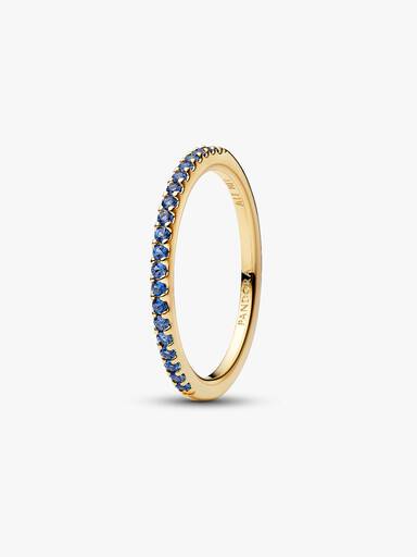 Anillo Banda Azul Brillante