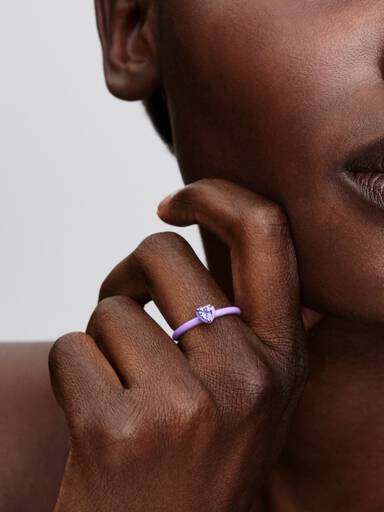 Anillo Corazón Chakra Morado