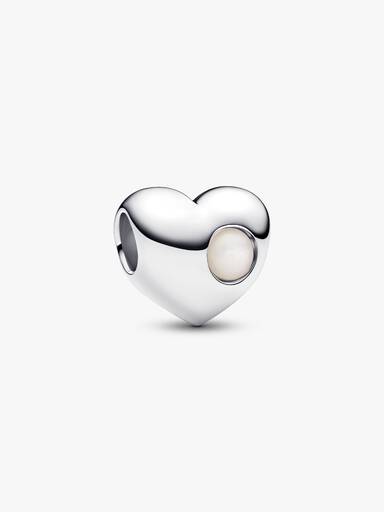 Charm Grabable Corazón Gema Blanca