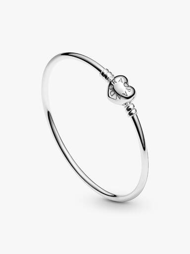 Pulsera Rígida Cierre de Corazón Logotipo
