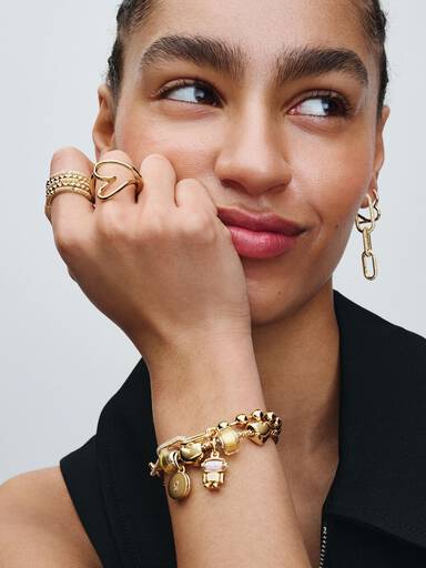 Pulsera de Cadena de Eslabones y Esferas Metálicas