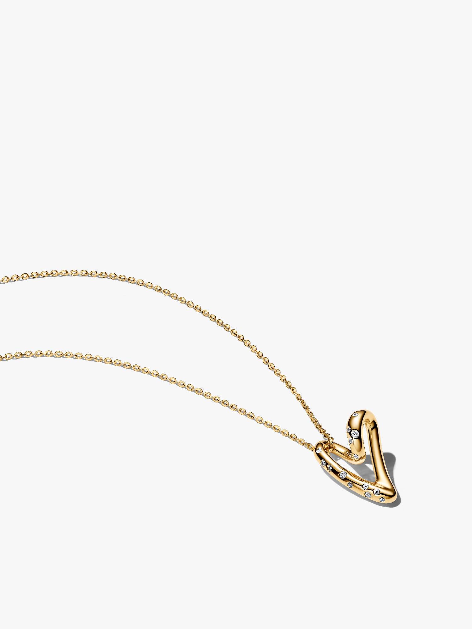 Collar Corazón Forma Orgánica con Gemas Engastadas