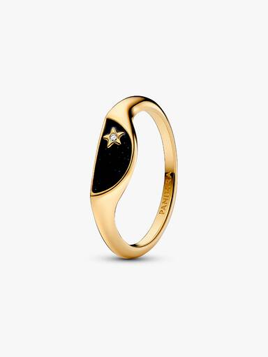 Anillo Mitad Sello Esmaltado