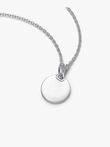 Conjunto de Regalo Collar con Colgante Etiqueta Redonda Grabable